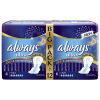 Прокладки Always  ультра найт экстра защита део N12