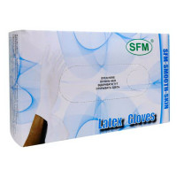 Перчатки смотровые нестерильные латексные опудр. р.L натуральный N100 (50 пар) SFM