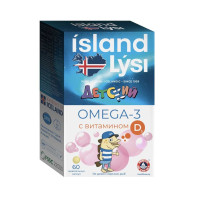 Lysi Омега-3 с витамином Д фруктовый вкус детские жевательные капсулы №60