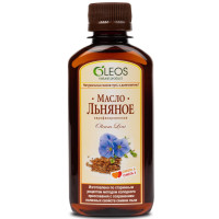 Oleos Масло льняное пищевое нерафинированное 200мл БАД