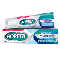 Корега крем для фиксации зубных протезов экстра сильный мятный 40мл