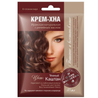 Фитокосметик Крем-хна с репейным маслом темный каштан 50мл