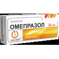 Омепразол капсулы кишечнорастворимые 20мг N30 Лекфарм