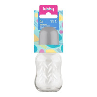 Lubby Бутылочка для кормления силиконовая соска узкое горло 0+ 120мл 16032