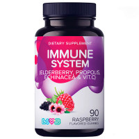 Livs Комплекс Иммун с бузиной, прополисом и эхинацеей пастилки пектиновые со вкусом малины N90