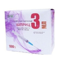 Шприц 3-компонентный одноразовый 3мл игла 23G (0,63x32) SFM 100шт