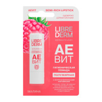 LibreDerm АЕВИТ гигиеническая губная помада полужирная малина 4г