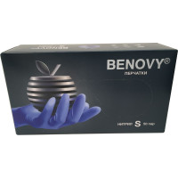 Benovy Перчатки смотровые нитриловые нестерильные неопудренные текстурированные хлорированные S N50пар сиренево-голубой