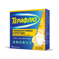 Терафлю от гриппа и простуды порошок д/р-ра д/внут прим лимон 22,1Г N10 пак