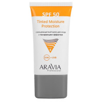 Aravia Professional Солнцезащитный крем для лица с тонирующим эффектом Tinted Moisture Protection SPF50 50мл