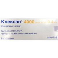 Клексан раствор для инъекций 4000 анти-Ха МЕ/0,4мл N9 шпр Фармстандарт