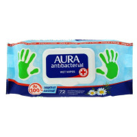 AURA Влажные салфетки Антибактериальные 72шт