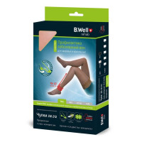 B.Well Чулки PRO JW-212 компрессионные прозрачные 18-22 мм рт.ст. 1 класс р.4 Natural