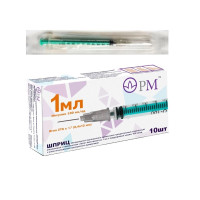 Шприц трехдетальный 1мл игла 27G 0,4x12мм N10 Премьер-Мед