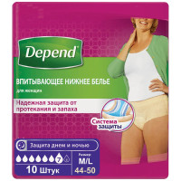 Depend Белье нижнее впитывающее женское M/L 10шт