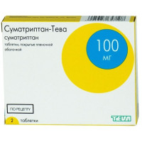 Суматриптан-Тева таблетки п.п.о. 100мг N2