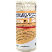 Медитек Бинт эластичный компрессионный высокой растяжимости 1 класс КВ 01 8смх1,5м