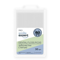 Смайл Эксперт Про Зубочистки с нитью одноразовые №30