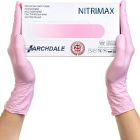 Archdale Nitrimax Перчатки смотровые нитриловые нестерильные неопудренные текстурированные L N50 пар розовый