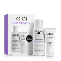 GIGI Nutri-Peptide Clean&Beautiful Подарочный набор очищающий гель 60мл + маяка глиняная 15мл