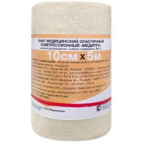 Медитек Бинт эластичный компрессионный высокой растяжимости 1 класс КВ 01 10смх5м