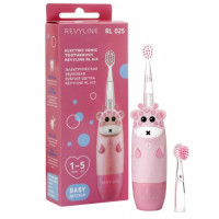 Revyline Зубная щетка электрическая звуковая RL025 для детей 1-5 лет с цвет розовый