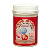 Дрожжи Пивные Эко-Мон с кальцием, магнием, железом таблетки N100