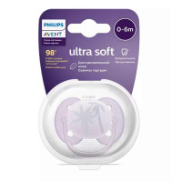 Авент пустышка силиконовая ортодонтическая Ultra Soft 0-6мес,1шт с футляром SCF092/03