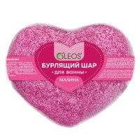 Oleos Шар бурлящий для ванн Сердце Малина 125г