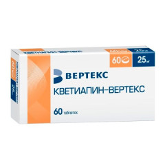 Кветиапин-Вертекс таблетки п.п.о. 25мг N60
