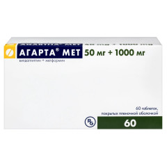 Агарта Мет таблетки 50мг+1000мг N60