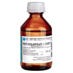 Муравьиный спирт раствор для наружного применения спиртовой 1,4% 50мл Тверская ФФ