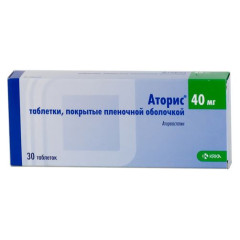 Аторис таблетки п.п.о. 40мг N30