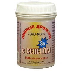 Дрожжи Пивные Эко-Мон с селен таблетки N100