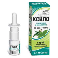 Ксило с ментолом и эвкалиптом спрей назальный дозированный 0,1мг/доза 10мл
