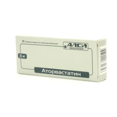 Аторвастатин таблетки п.п.о. 20мг N30 Алси