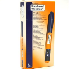 НовоРапид ФлексПен раствор 100 ЕД/мл 3 мл шприц-ручки N5