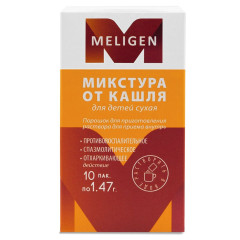 Микстура от кашля сухая для детей порошок для раствора для внутреннего применения 1,47г N10 пак Мелиген