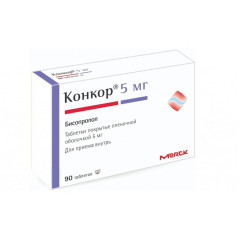 Конкор таблетки п.п.о. 5мг N90