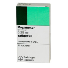 Мирапекс таблетки 0,25мг N30