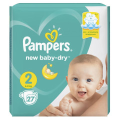 Pampers подгузники New Baby-Dry 2 4-8 кг N27