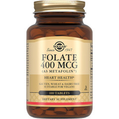 Солгар Фолат (Метафолин) 400мкг таблетки N100