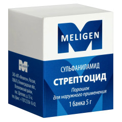 Стрептоцид порошок для наружного применения 5г Мелиген