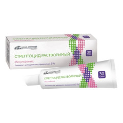 Стрептоцид растворимый линимент 5% 30г туба Усолье-Сибирский Хфк