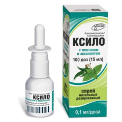 Ксило с ментолом и эвкалиптом спрей назальный дозированный 0,1мг/доза 15мл