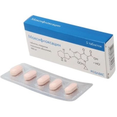 Моксифлоксацин таблетки п.п.о 400мг №5 Скан Биотек