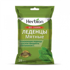 Herbion леденцы со вкусом мяты без сахара 2,5г N25