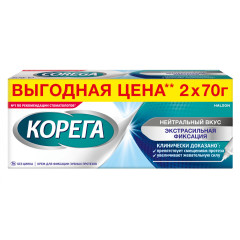 Корега крем для фиксации зубных протезов экстрасильный Нейтральный вкус 70г N2
