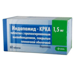 Индапамид-КРКА таблетки с пролонгированным  высвобожденным п.п.о.1,5мг N60