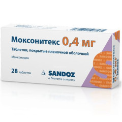 Моксонитекс таблетки п.п.о. 0,4мг N28